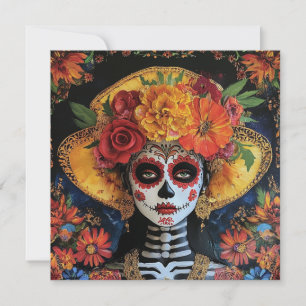 Levendig cultureel feest Dia de los Muertos Kaart
