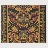 Levendig cyaan "Aztec Dream" mat inpakpapier (Vlak)