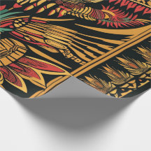 Levendig cyaan "Aztec Dream" mat inpakpapier