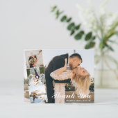 Levendig Elegant 4 Foto Collage Weddenschap Dank j Briefkaart (Staand voorkant)
