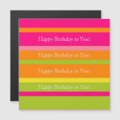 Levendig, elegant en kleurrijk Happy Birthday Magnetische Uitnodiging (Voorkant / Achterkant)