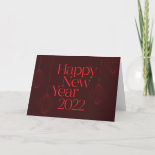 Levendig, elegant, koel Happy New Year 2022-ontwer Kaart