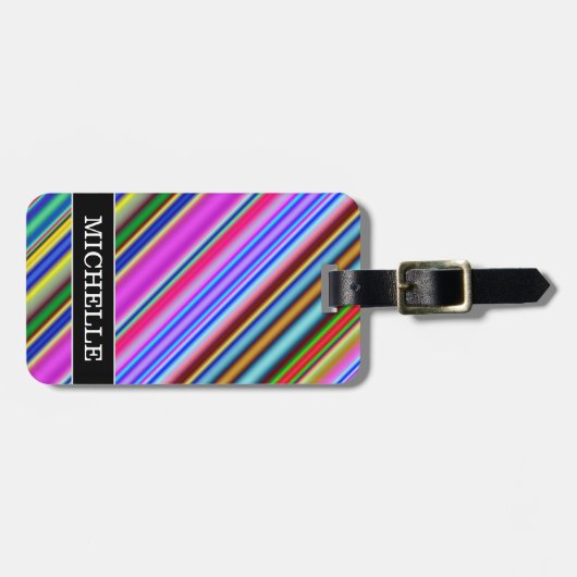 Levendig en elegant vormend patroon met meerdere k bagagelabel (Voorkant horizontaal)