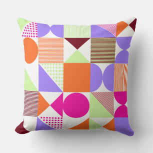 Levendig en kleurrijk Abstract geometrisch patroon Kussen