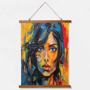 Levendig expressionistisch portret van gedurfde Ab Hangend Wandkleed