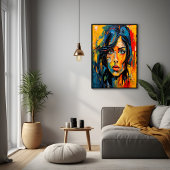 Levendig expressionistisch portret van gedurfde Ab Poster