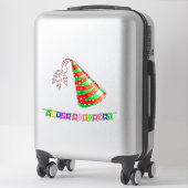 Levendig feest Pet met sprankelende decoraties Sticker (Koffer)