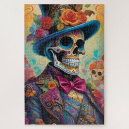 Levendig feest: Sugar Skull Dapper Skelet Legpuzzel