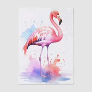 Levendig Flamingo Waterverf Decoupage Weefselpapie Tissuepapier