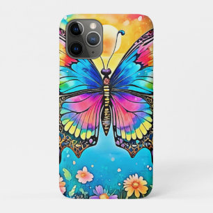Levendig Floral Butterfly Glow Design iPhone 11 Pro Hoesje