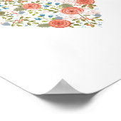 Levendig Floral Dream Heart afdrukken Poster (Hoek)