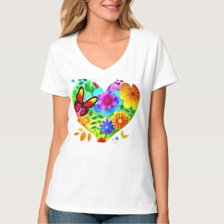 Levendig Floral Heart T-shirt