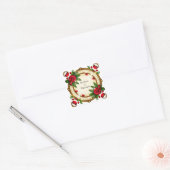 Levendig Floral Lijst Design Vierkante Sticker (Envelop)