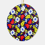 Levendig Floral Retro Keramisch Ornament (Links)