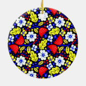 Levendig Floral Retro Keramisch Ornament (Achterkant)