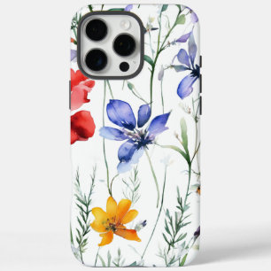 Levendig Floral Waterverf Pattern iPhone 16 Pro Max Hoesje