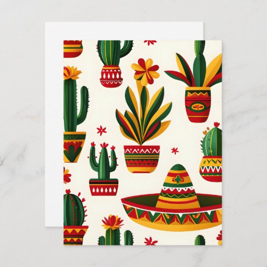 Levendig Folksy Latin Feestdagenkaart (Voorkant / Achterkant)