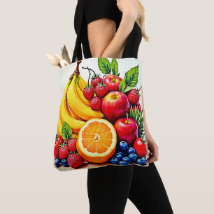 Levendig Fresh Fruit Delight-ontwerp Draagtas