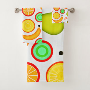 Levendig fruitig caleidoscooppatroon bad handdoek