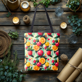 Levendig fruitpatroon Canvas tas - Natuurlijk zoet