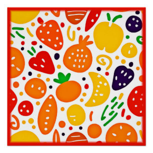 Levendig fruitpatroon perfect poster