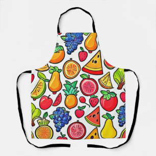Levendig fruitpatroon schort