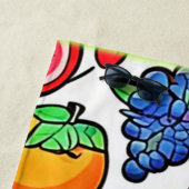 Levendig fruitpatroon strandlaken (In situ)