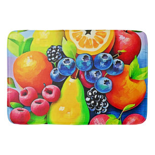 Levendig fruitstilleven badmat