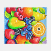 Levendig fruitstilleven fleece deken (Voorkant (Horizontaal))