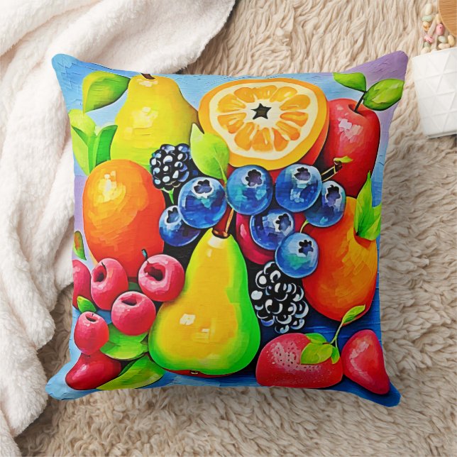 Levendig fruitstilleven kussen (Deken)