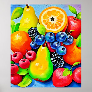 Levendig fruitstilleven poster