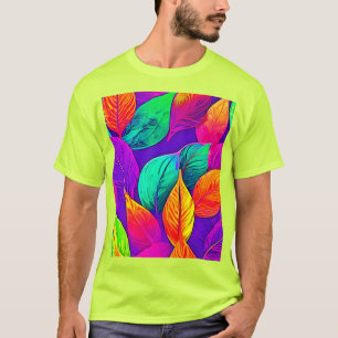 Levendig gebladerte: Cartoon Neon T-shirt