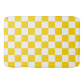 Levendig geel en wit geruit badmat (Voorkant)