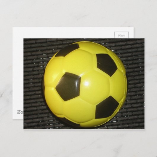 Levendig Geel en Zwart Football (Voetbal) Art Briefkaart (Voorkant / Achterkant)
