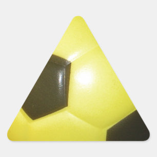 Levendig Geel en Zwart Football (Voetbal) Art Driehoek Sticker