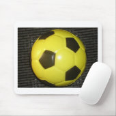 Levendig Geel en Zwart Football (Voetbal) Art Muismat (Met muis)