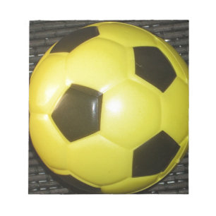 Levendig Geel en Zwart Football (Voetbal) Art Notitieblok