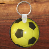 Levendig Geel en Zwart Football (Voetbal) Art Sleutelhanger (Voorkant)