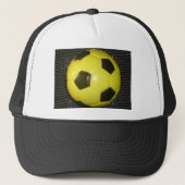 Levendig Geel en Zwart Football (Voetbal) Art Trucker Pet (Voorkant)