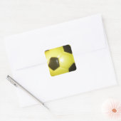 Levendig Geel en Zwart Football (Voetbal) Art Vierkante Sticker (Envelop)