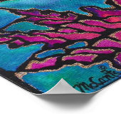 Levendig geelstang Angelfish koraalrif schilderen Poster (Hoek)