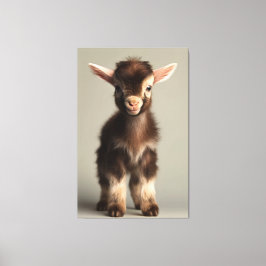 Levendig gekleurd Baby Goat Full Portrait Canvas Afdruk