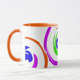 Levendig gekleurd modern artistiek ontwerp mok