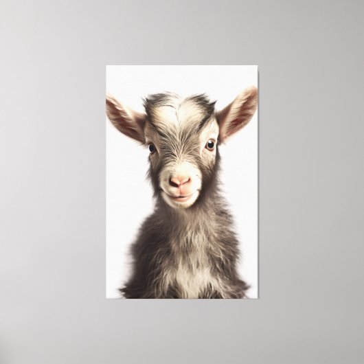 Levendig gekleurde authentieke Baby Goat Full Port Canvas Afdruk (Voorkant)