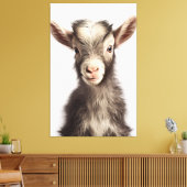 Levendig gekleurde authentieke Baby Goat Full Port Canvas Afdruk (Insitu (Woonkamer))