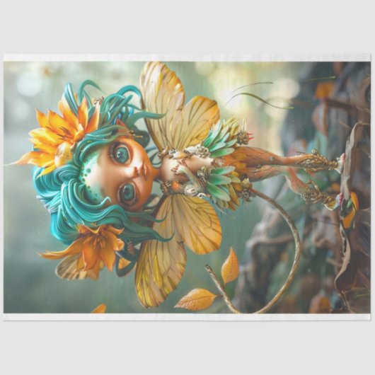 Levendig gekleurde Fairy Decoupage Tissuepapier (Voorkant)