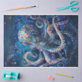 Levendig gekleurde octopus decoupage tissuepapier (Craft)