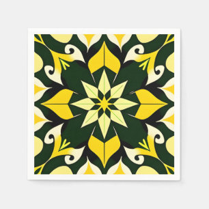 Levendig geometrisch bloemmotief servet