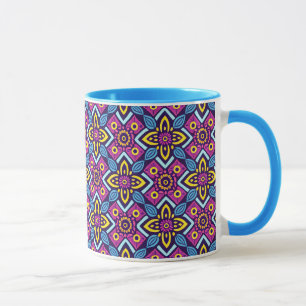 Levendig geometrisch decoratief patroon mok