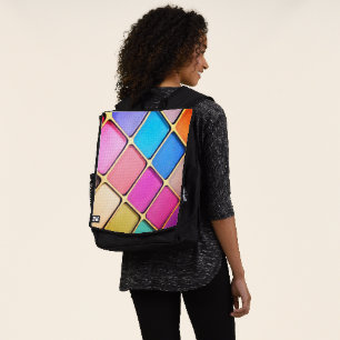 Levendig geometrisch kleurpatroon rugtassen